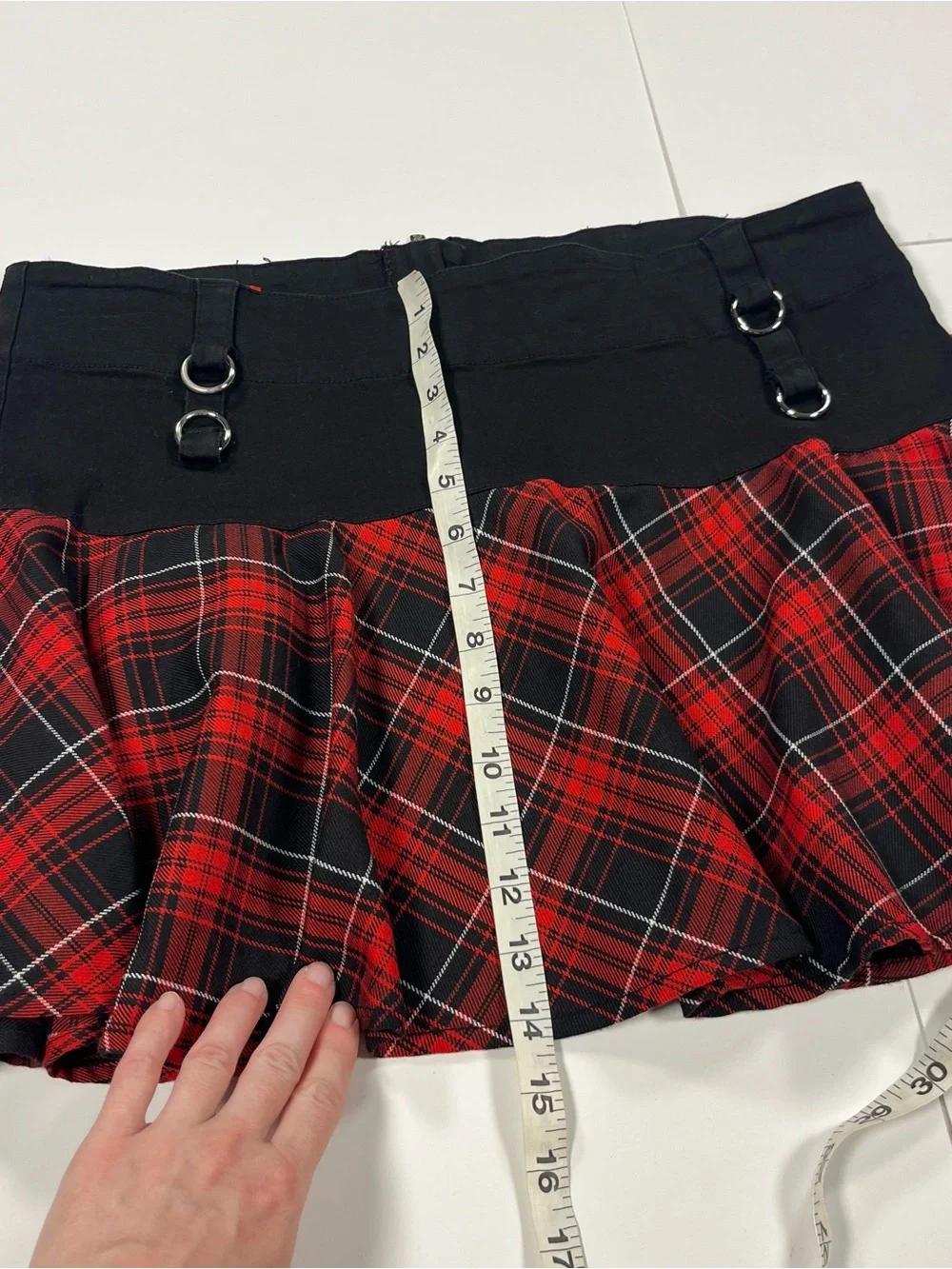 TRIPP NYC Y2K GOTH Black and Red Plaid Mini Skirt Size XL